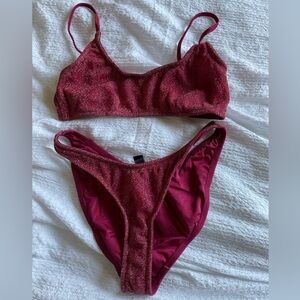 Triangl Swimsuit- Red Sparkly!